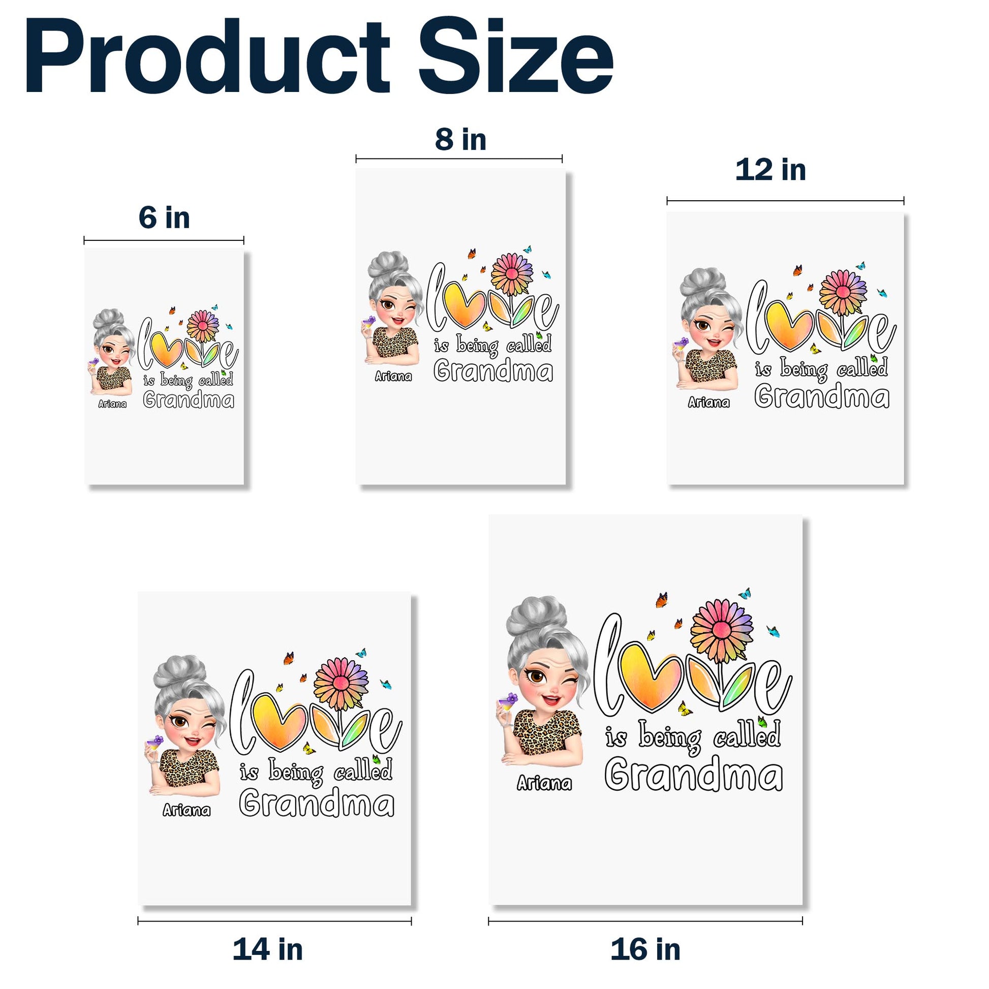 Love Is Being Called Grandma Heart and Flowers Design