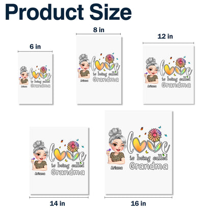 Love Is Being Called Grandma Heart and Flowers Design