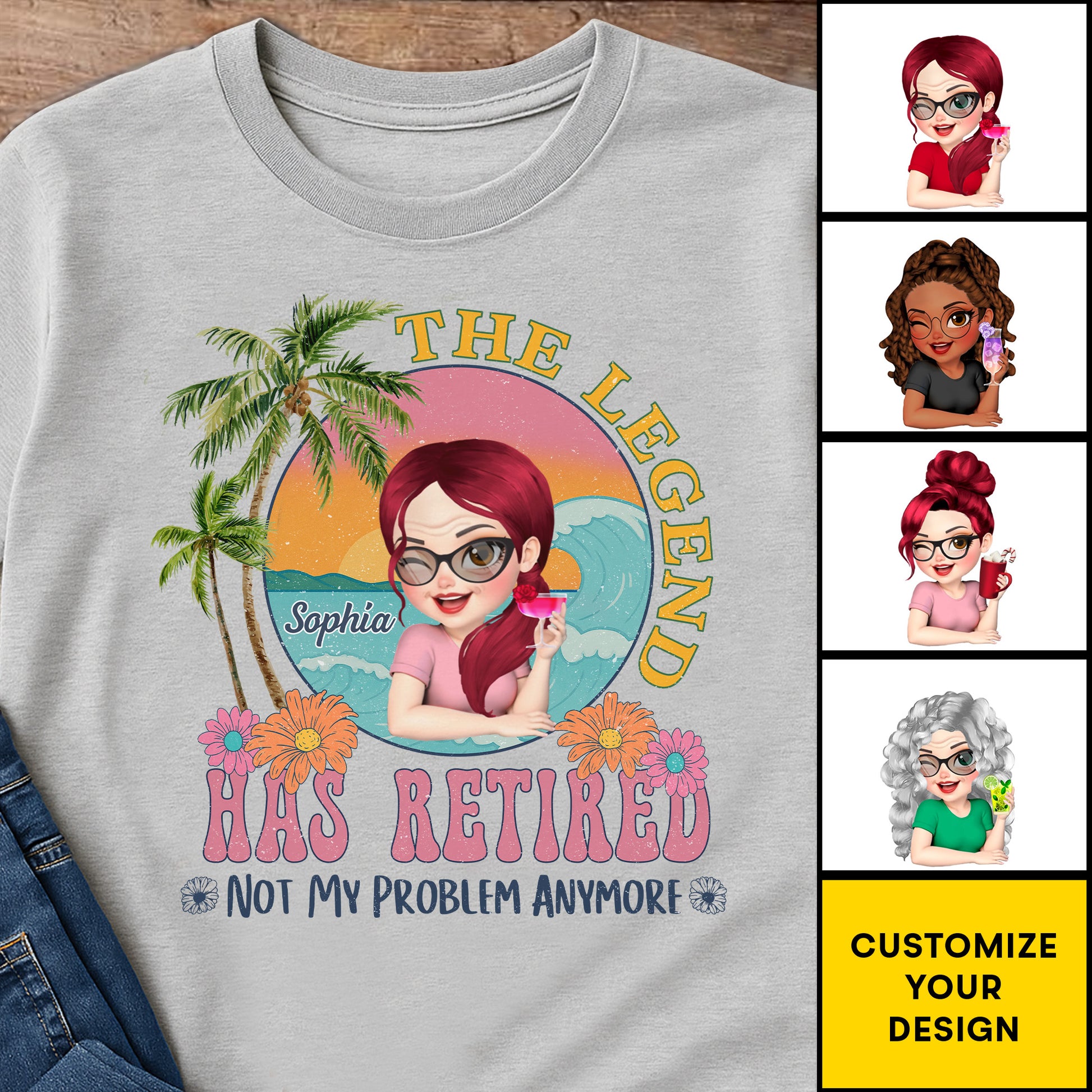 The Legend Has Retired Not My Problem Anymore Palm Trees and Sunset