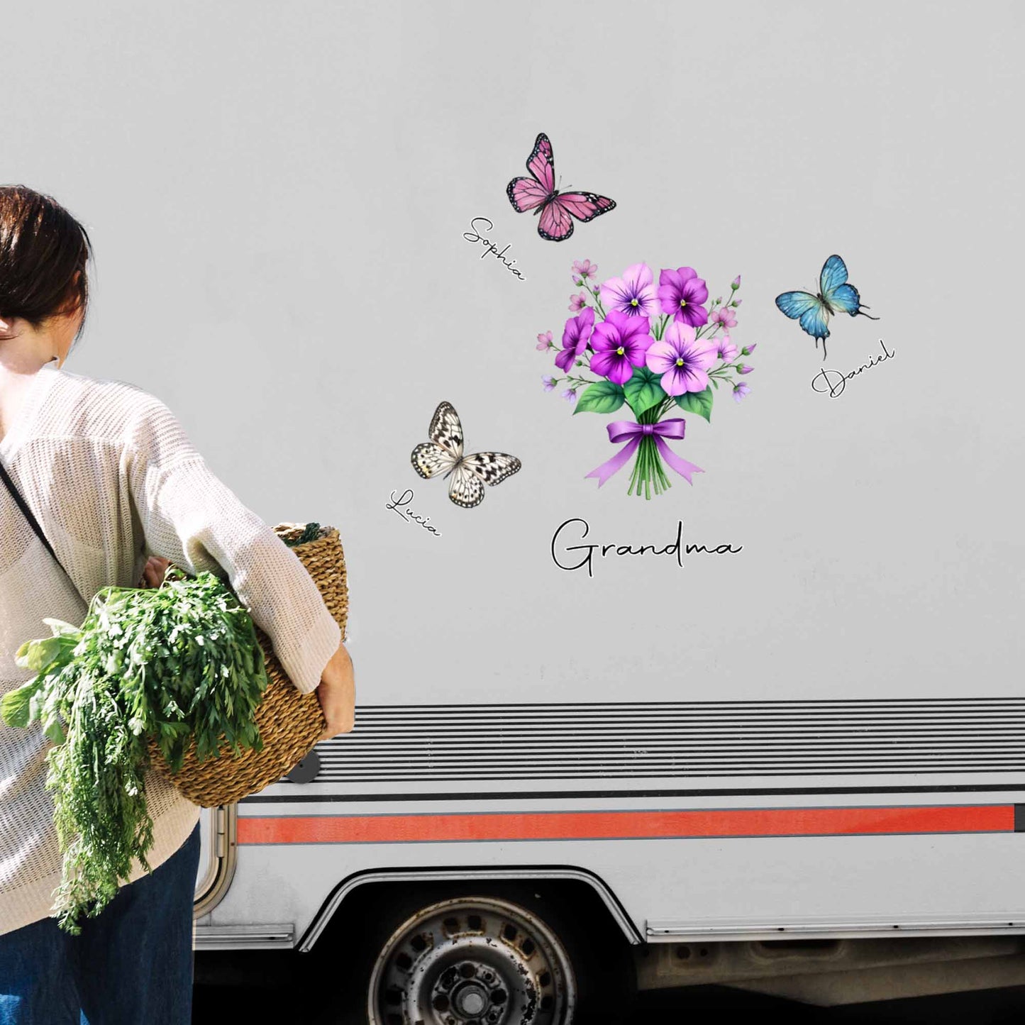 Grandma Love Forever With Flowers And Butterflies