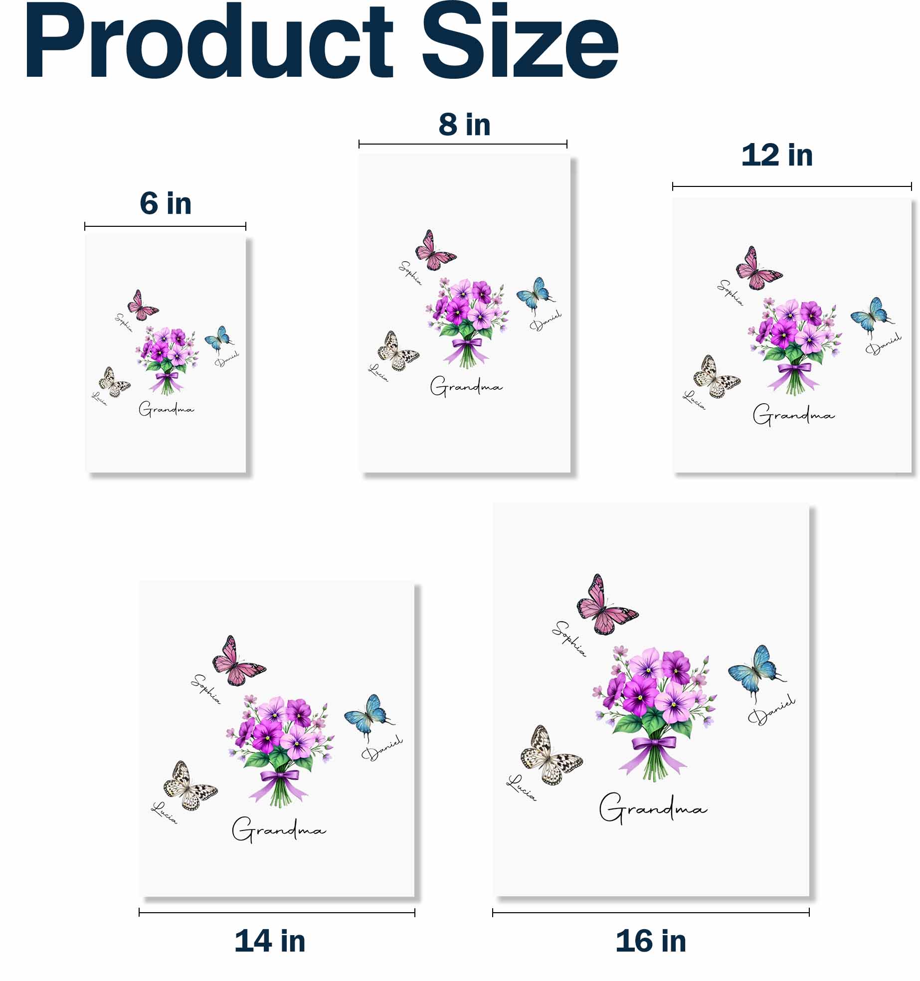 Grandma Love Forever With Flowers And Butterflies