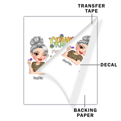 Grandma's My Name Spoiling's My Game With Flowers And Wine Glass