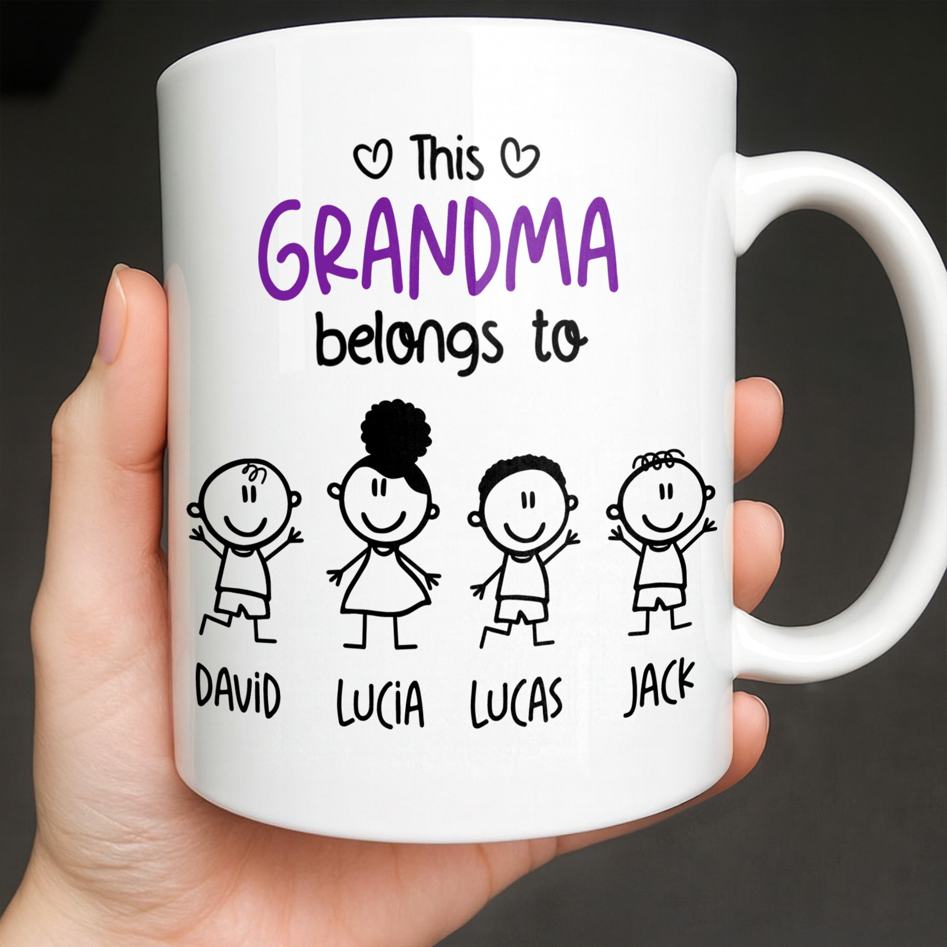 This Grandma Belongs To, Stick Figures And Hearts