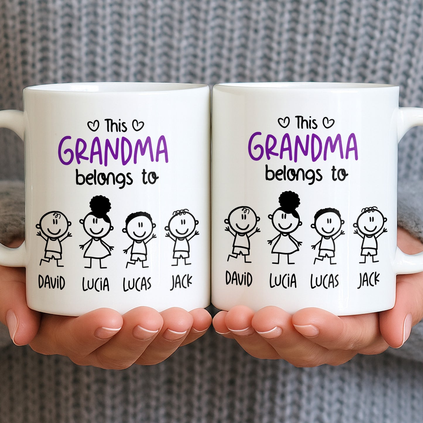 This Grandma Belongs To, Stick Figures And Hearts