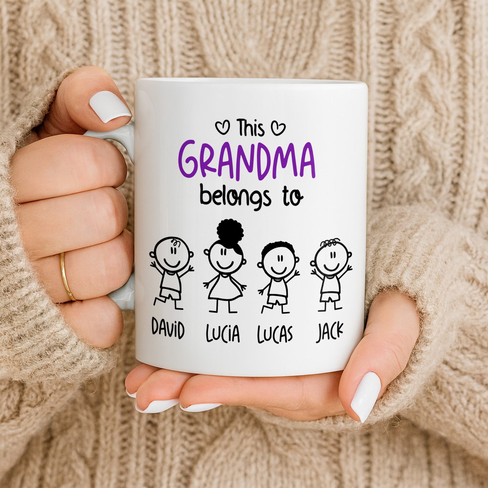 This Grandma Belongs To, Stick Figures And Hearts