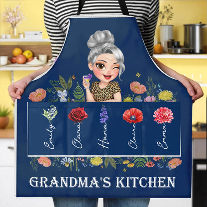 Grandma's Kitchen, Flowers and Cartoon Grandma