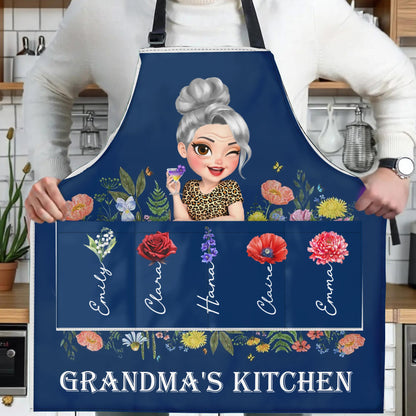 Grandma's Kitchen, Flowers and Cartoon Grandma