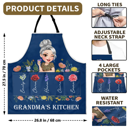 Grandma's Kitchen, Flowers and Cartoon Grandma