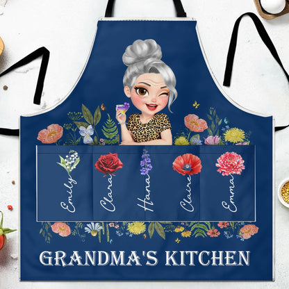 Grandma's Kitchen, Flowers and Cartoon Grandma