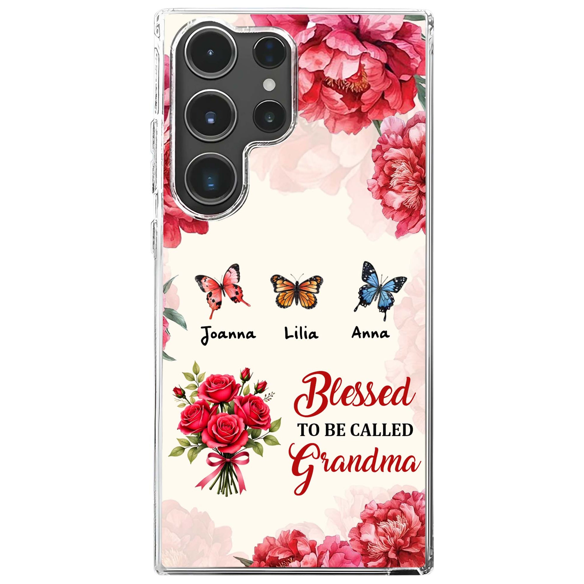 Blessed To Be Called Grandma, Flowers and Butterflies Design