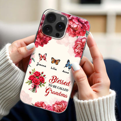 Blessed To Be Called Grandma, Flowers and Butterflies Design