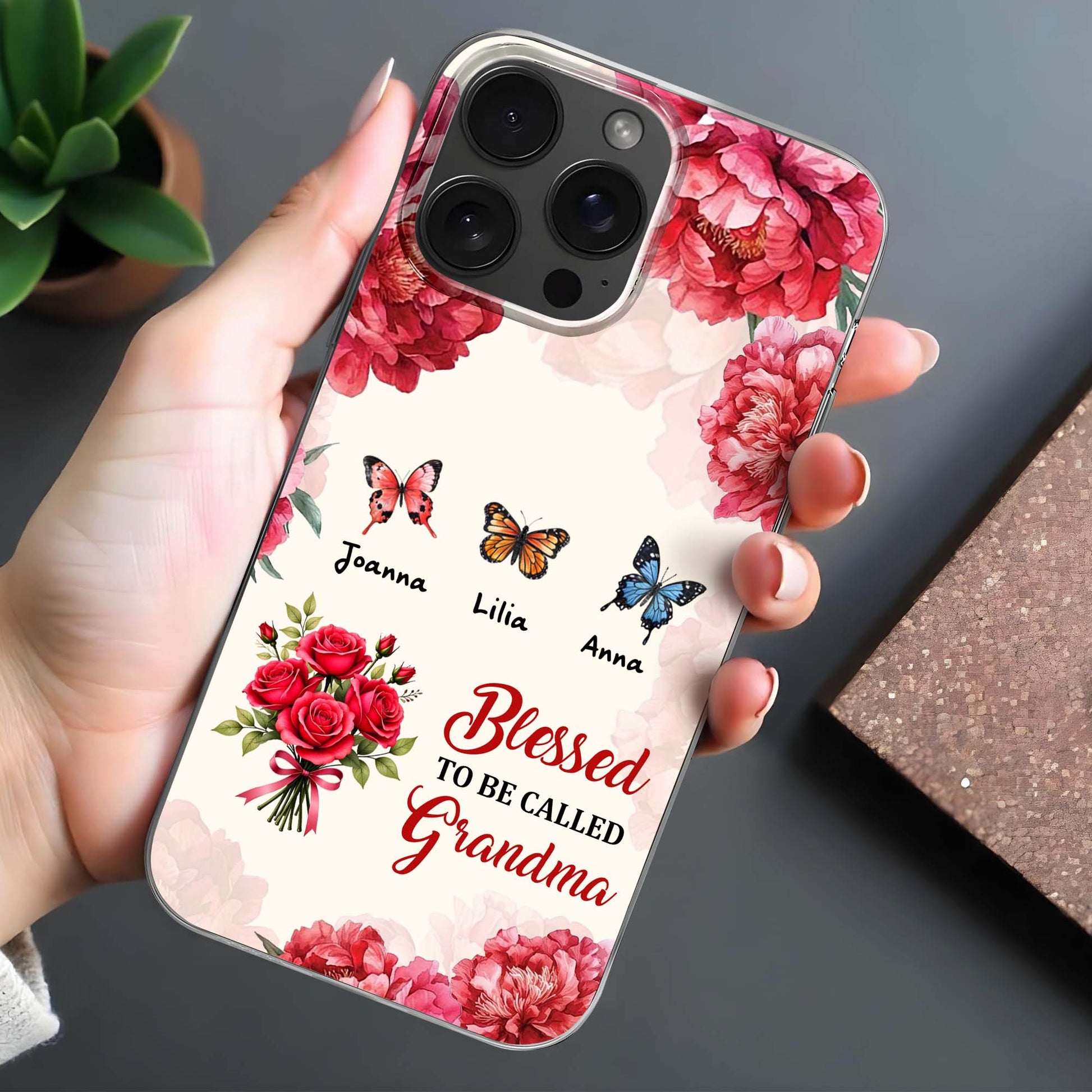 Blessed To Be Called Grandma, Flowers and Butterflies Design