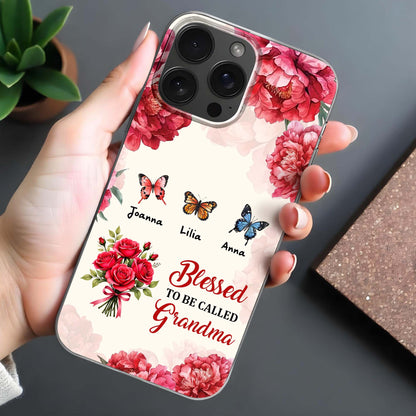 Blessed To Be Called Grandma, Flowers and Butterflies Design