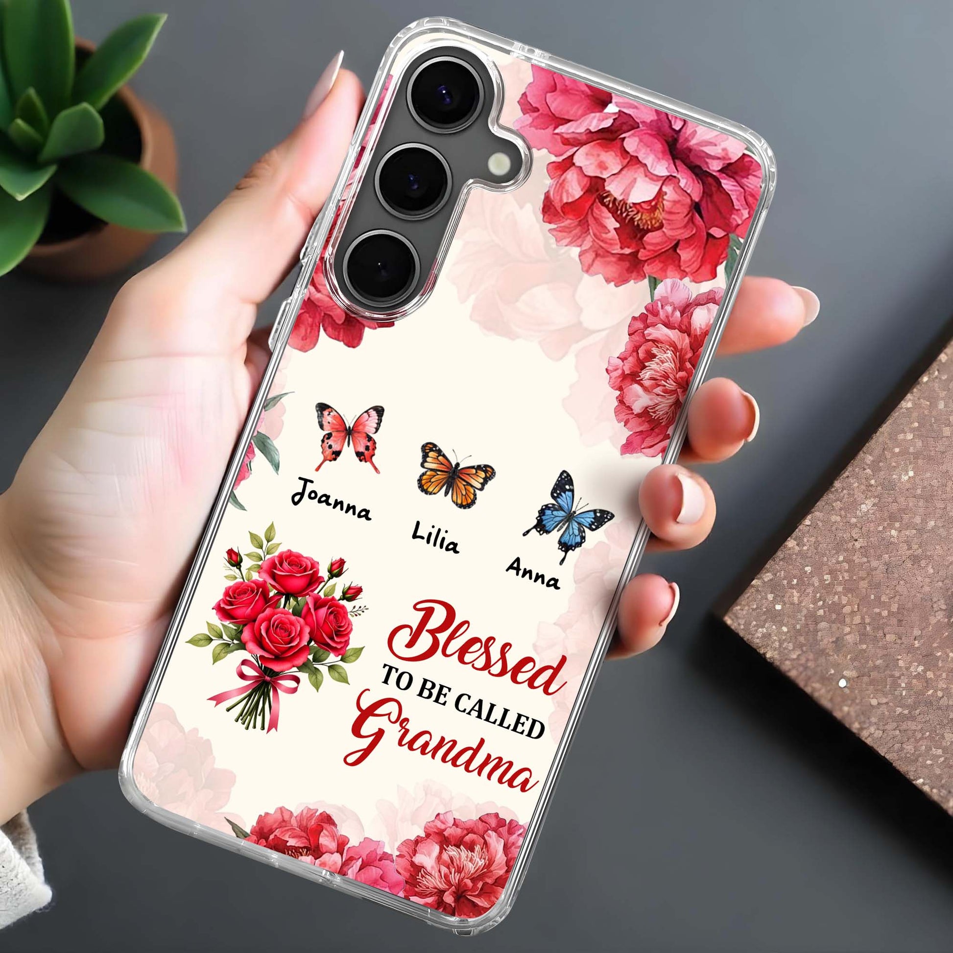 Blessed To Be Called Grandma, Flowers and Butterflies Design