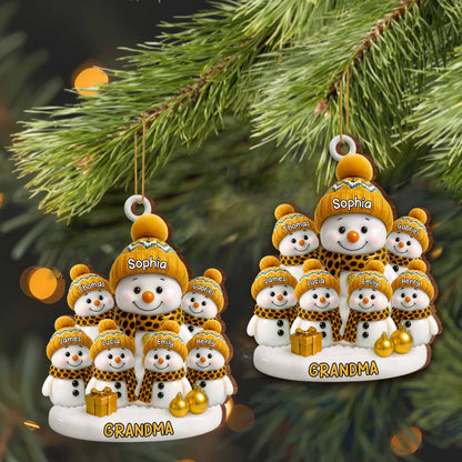 Customizable Snowman Family Christmas Celebration