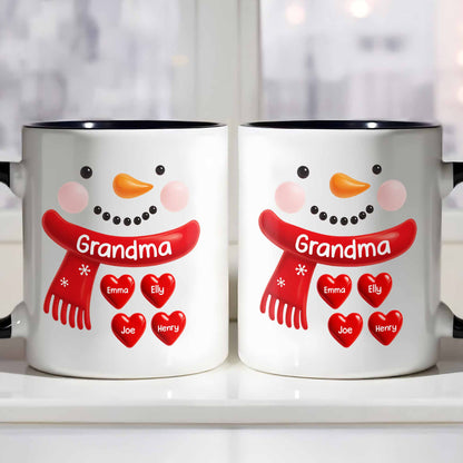 To My Beloved Grandma Snowman Hearts