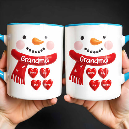To My Beloved Grandma Snowman Hearts