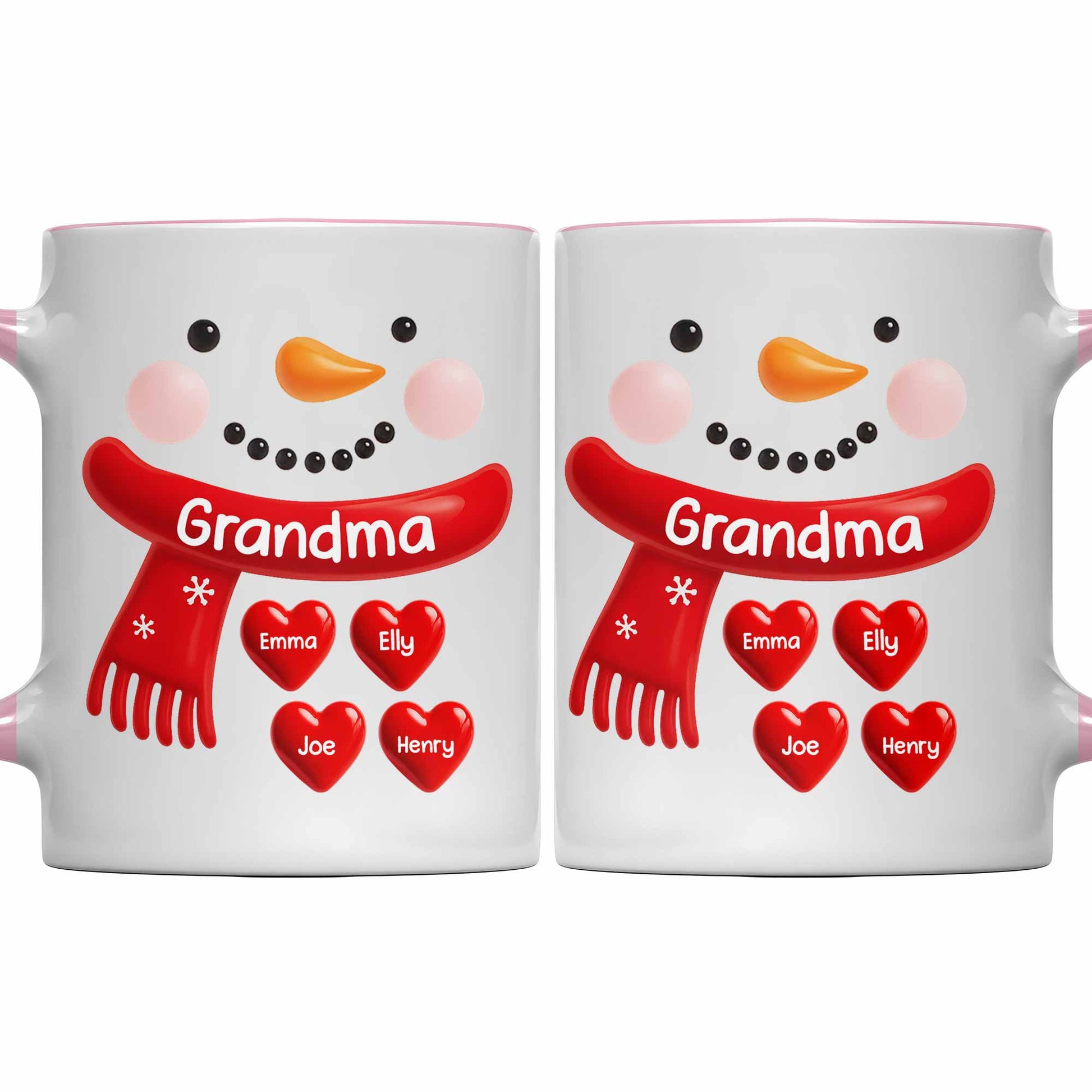 To My Beloved Grandma Snowman Hearts