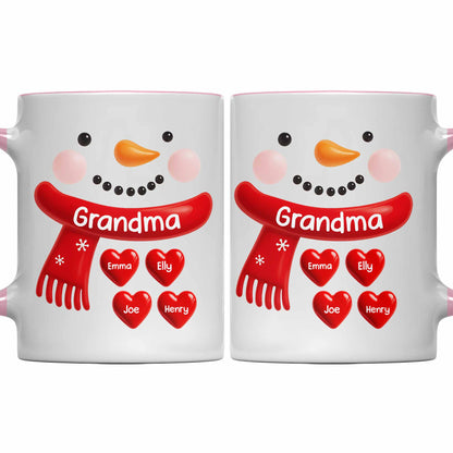To My Beloved Grandma Snowman Hearts