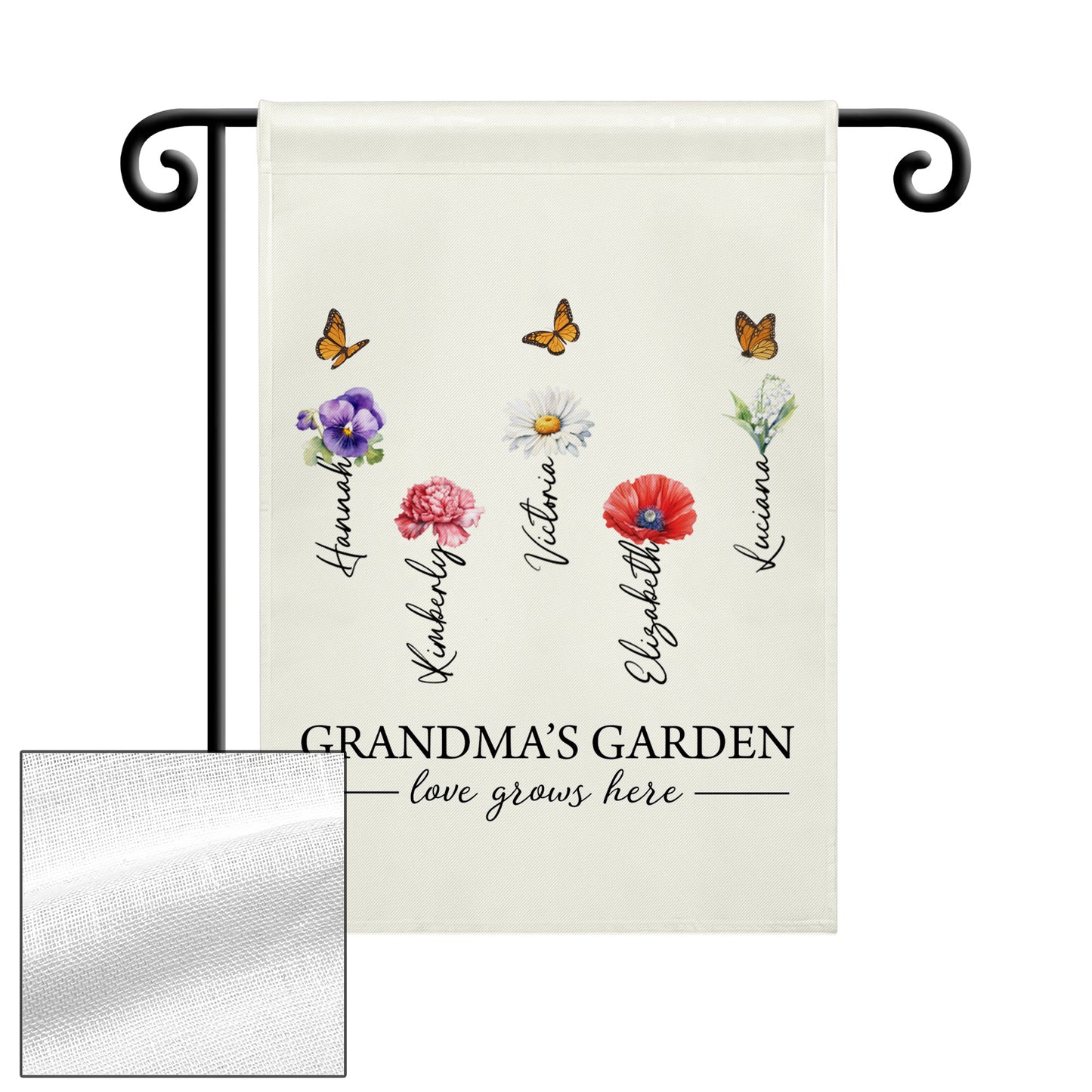 Grandma's Garden Love Grows Here, Flowers And Butterflies