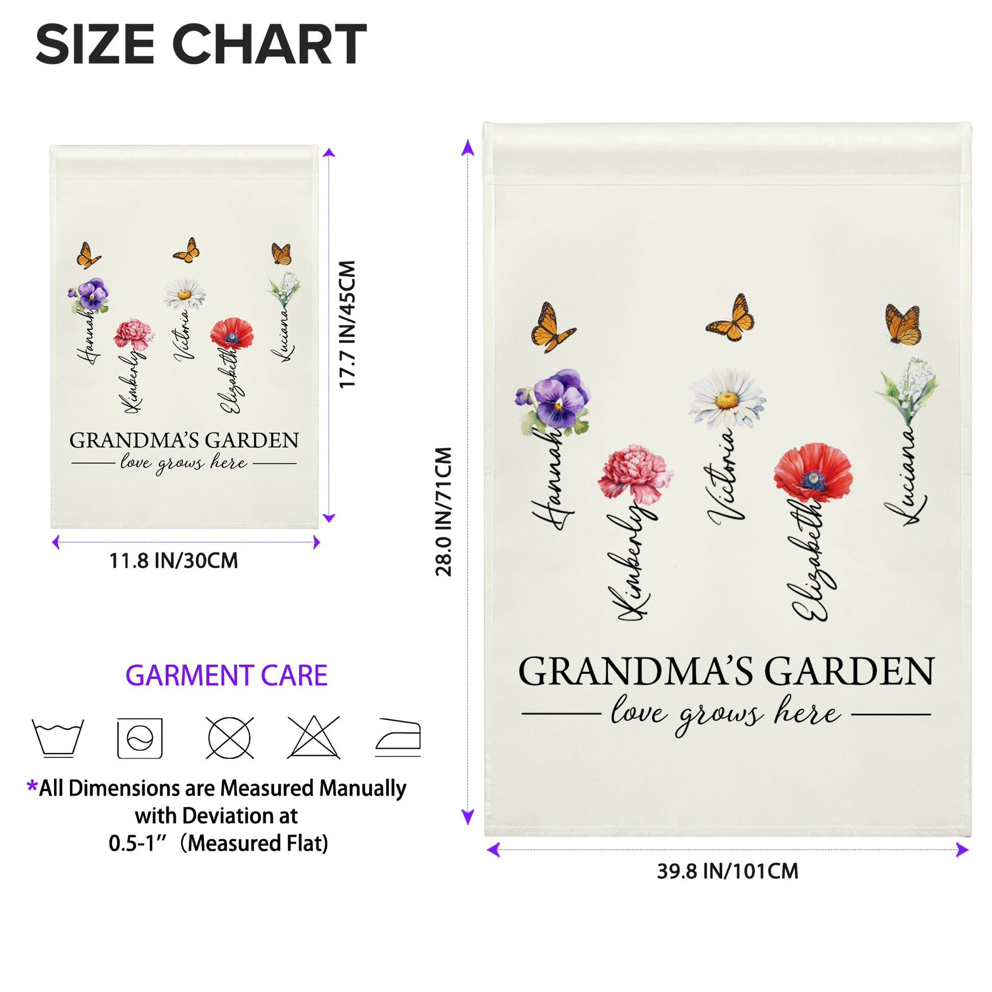 Grandma's Garden Love Grows Here, Flowers And Butterflies