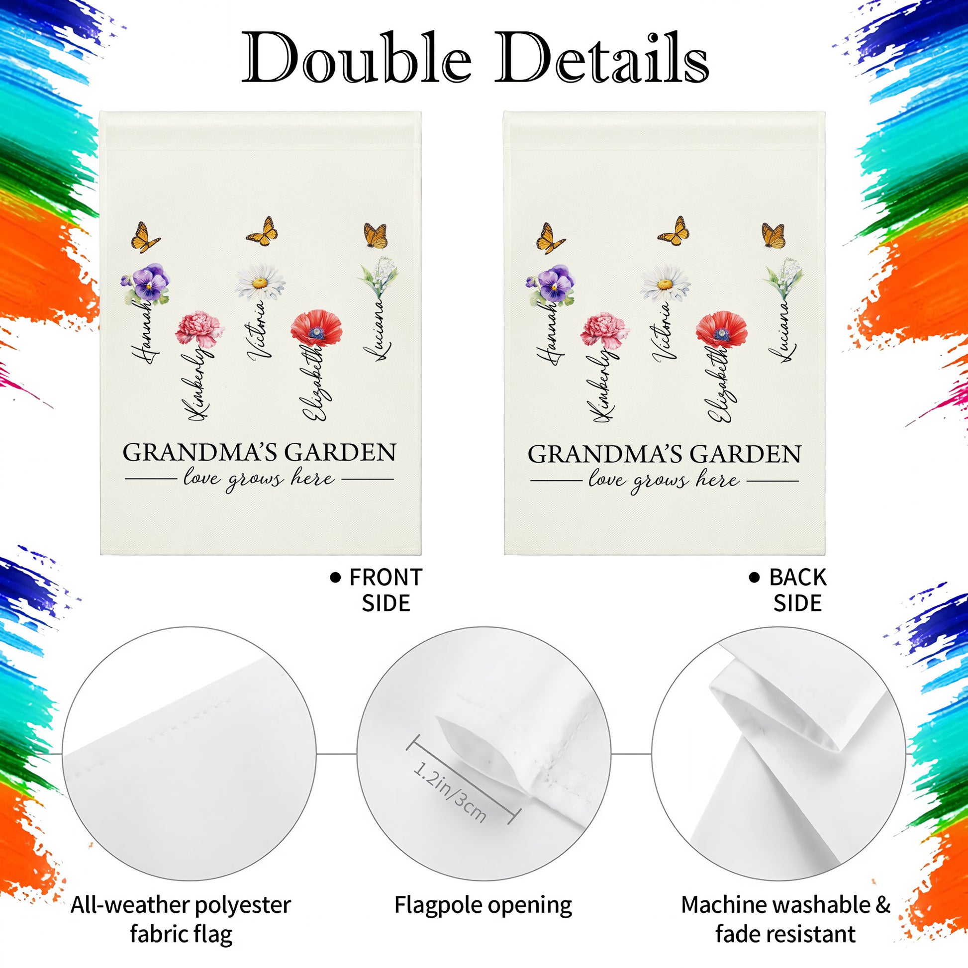 Grandma's Garden Love Grows Here, Flowers And Butterflies