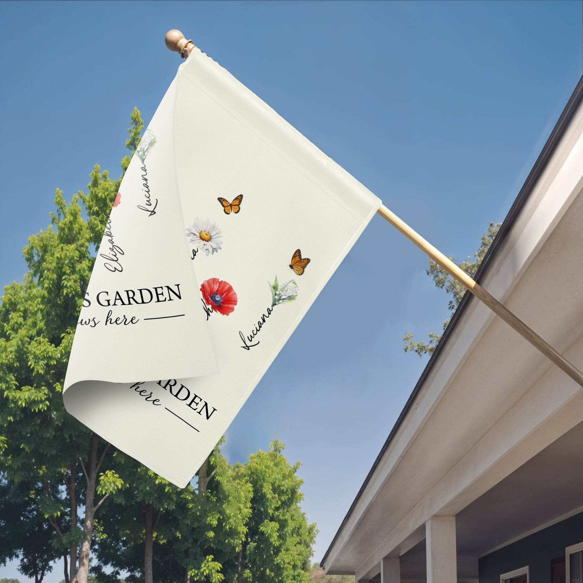 Grandma's Garden Love Grows Here, Flowers And Butterflies