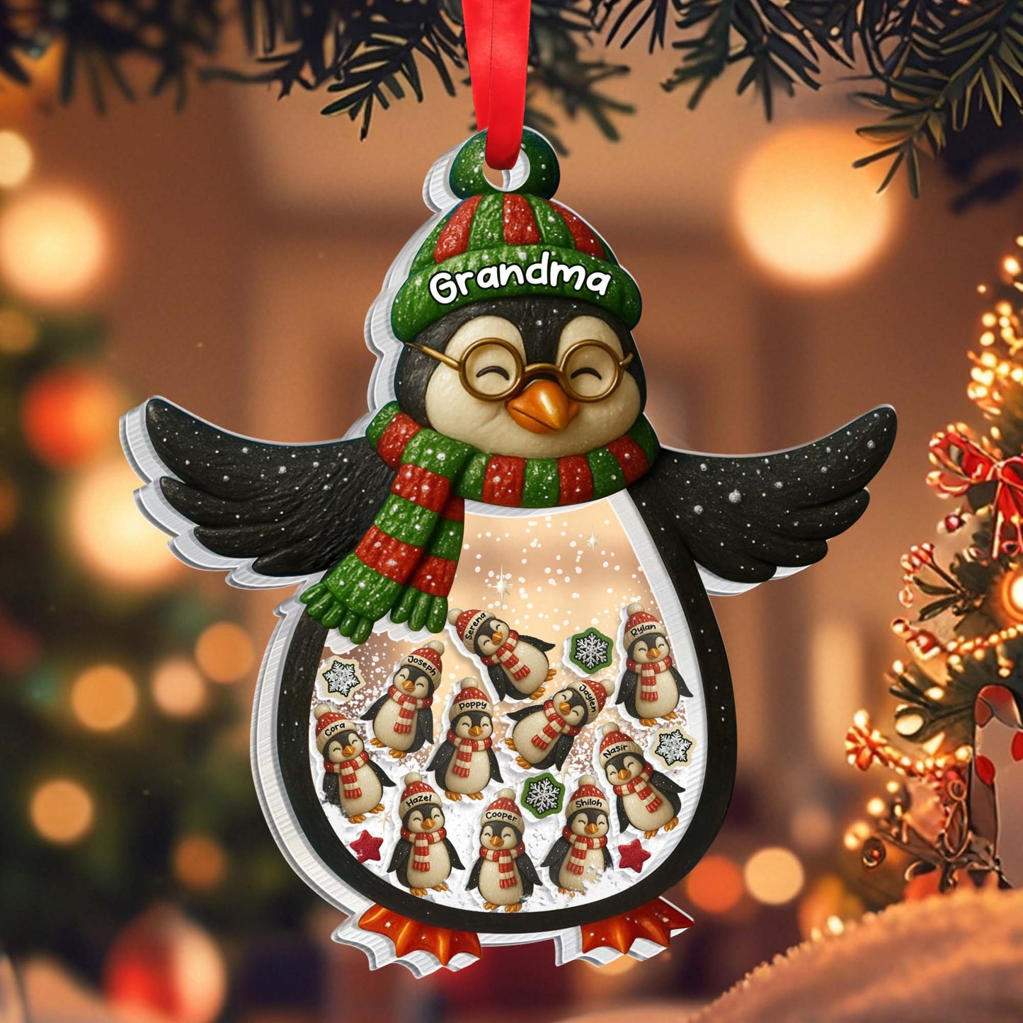 Shake Me, Penguin And Christmas Ornaments Design