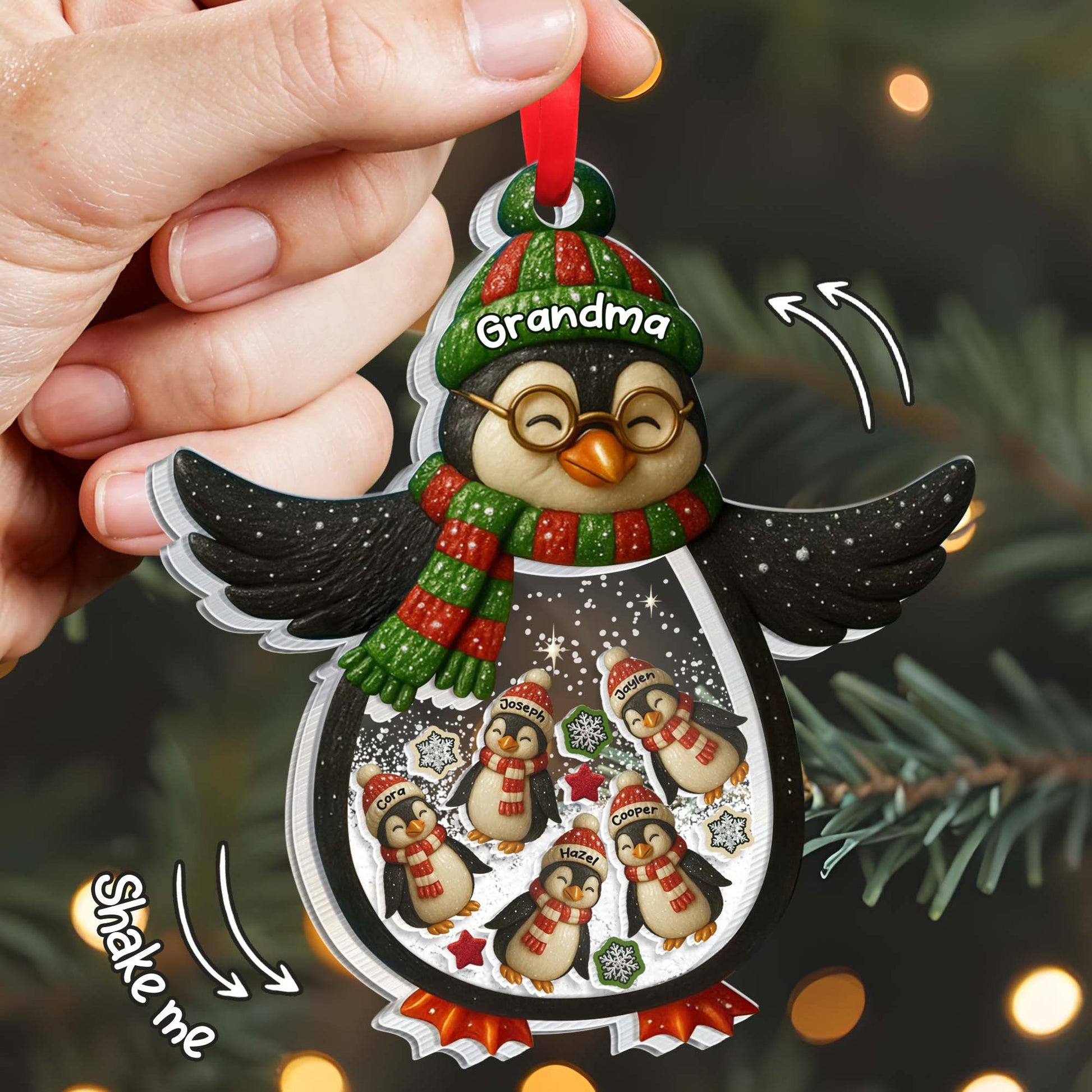 Shake Me, Penguin And Christmas Ornaments Design