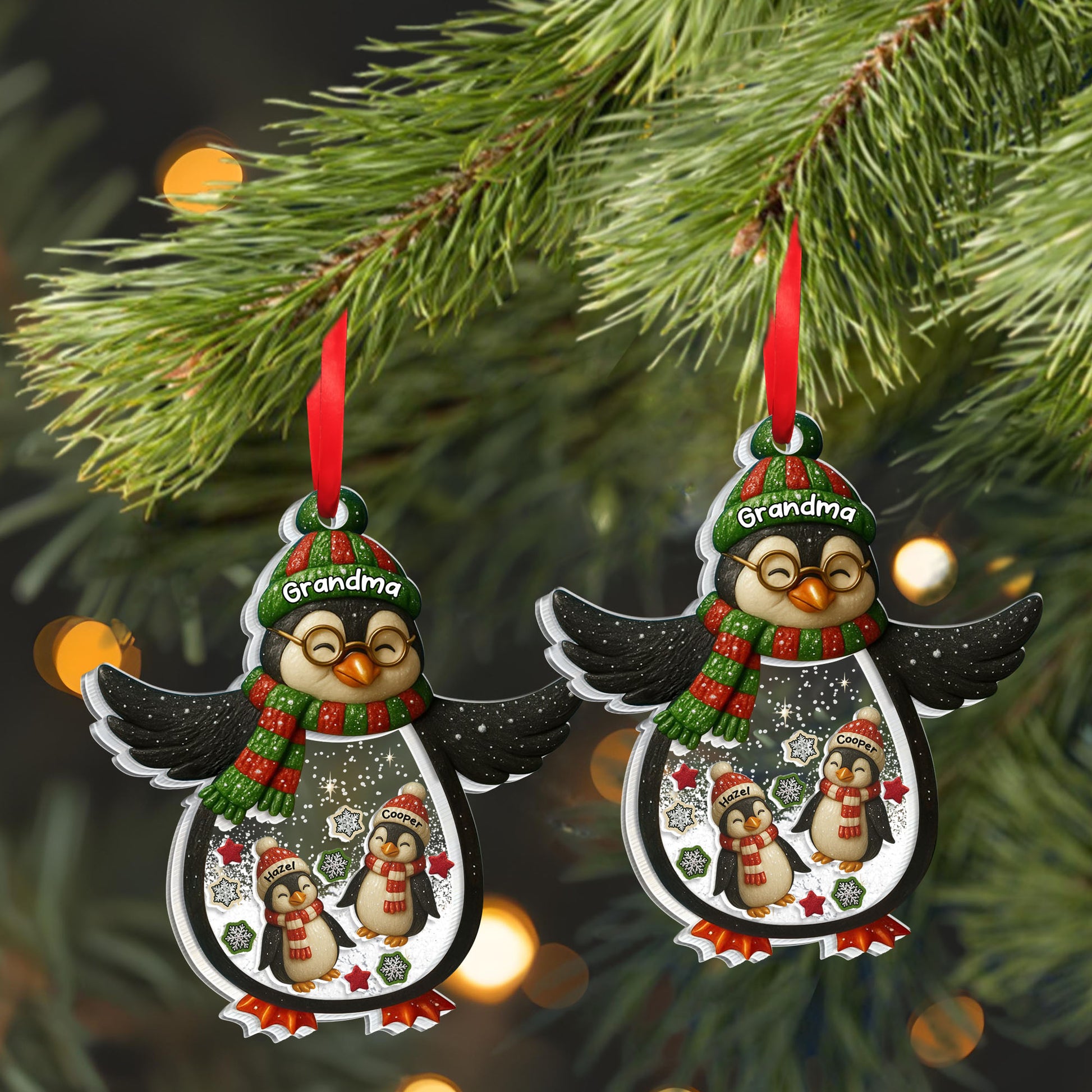 Shake Me, Penguin And Christmas Ornaments Design