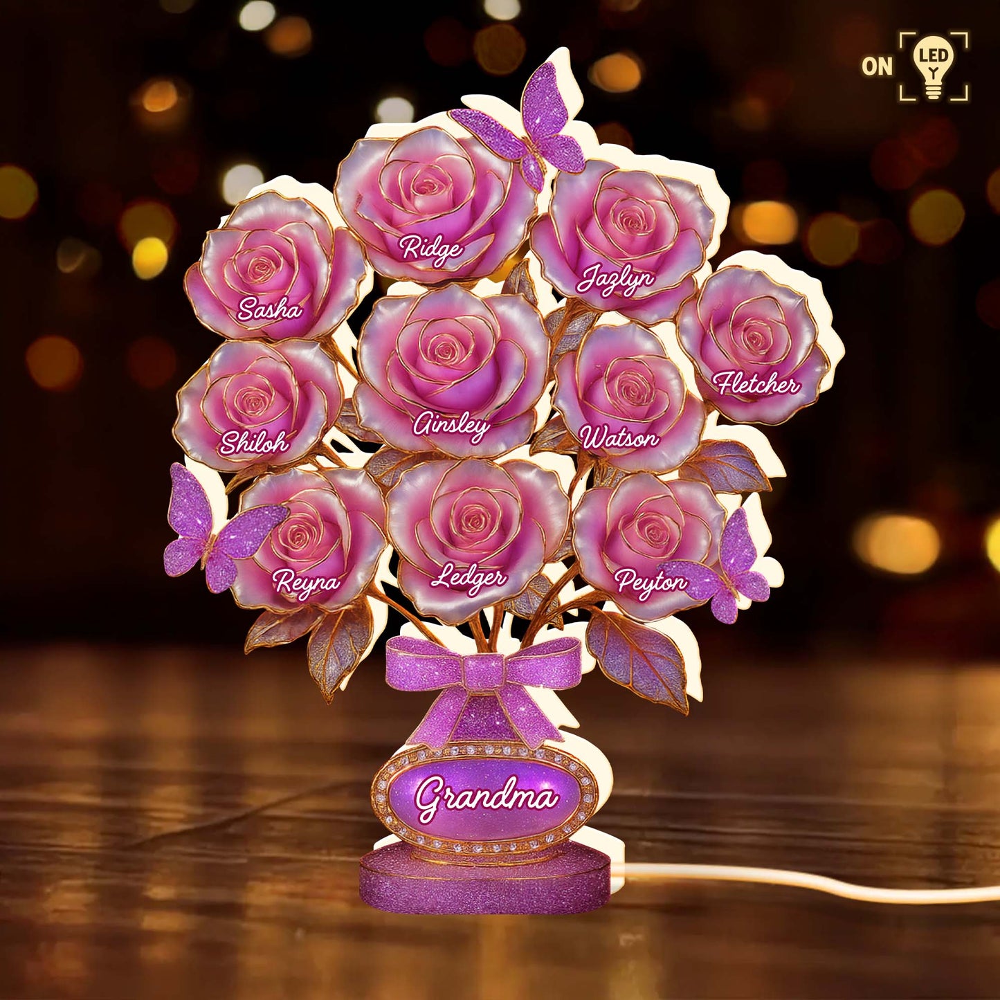 To Grandma With Roses And Butterflies