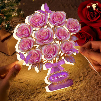 To Grandma With Roses And Butterflies