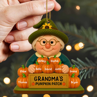 Grandma's Pumpkin Patch Adorable Custom Ornament