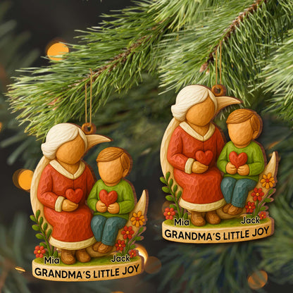 Grandma's Little Joy With Child And Hearts