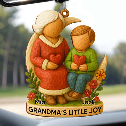 Grandma's Little Joy With Child And Hearts