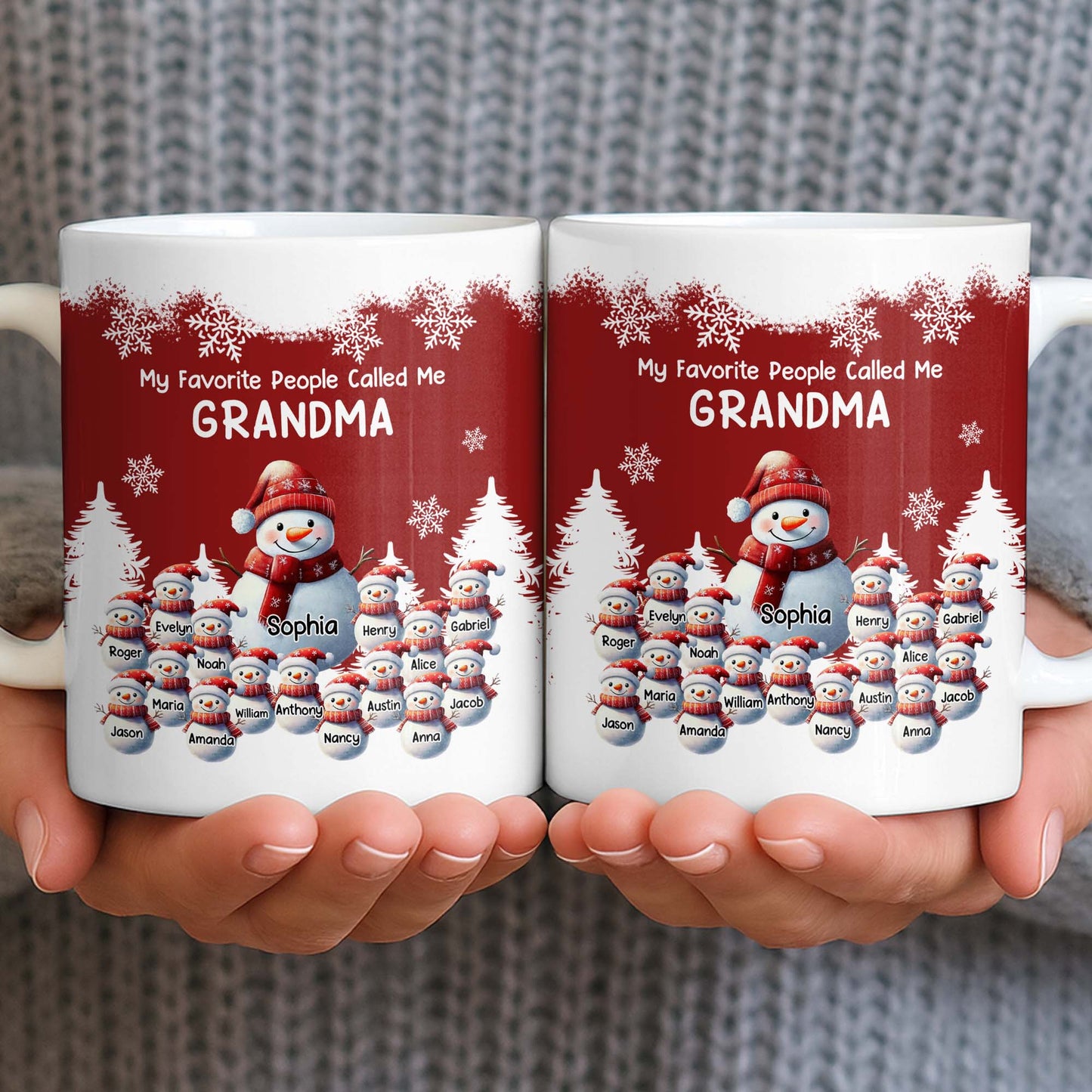 My Favorite People Called Me Grandma Christmas Mug
