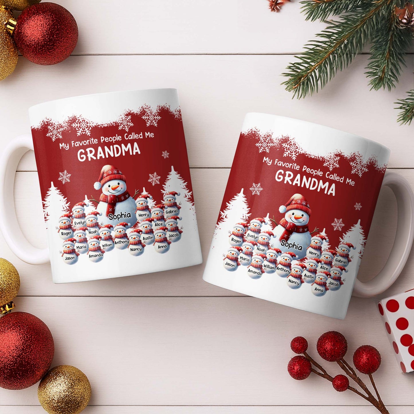 My Favorite People Called Me Grandma Christmas Mug