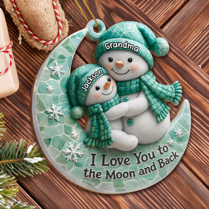 I Love You To The Moon and Back Snowman Ornament