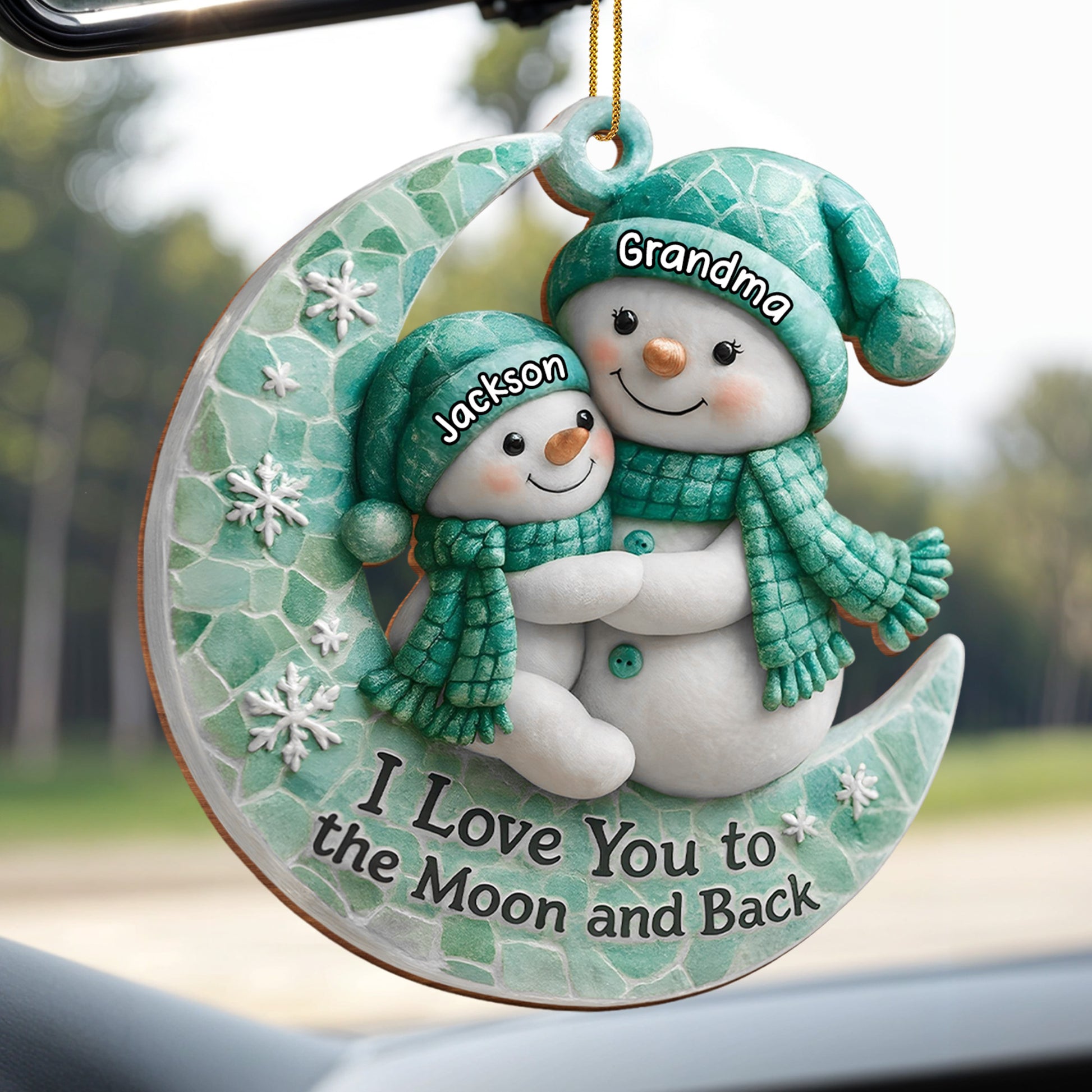 I Love You To The Moon and Back Snowman Ornament