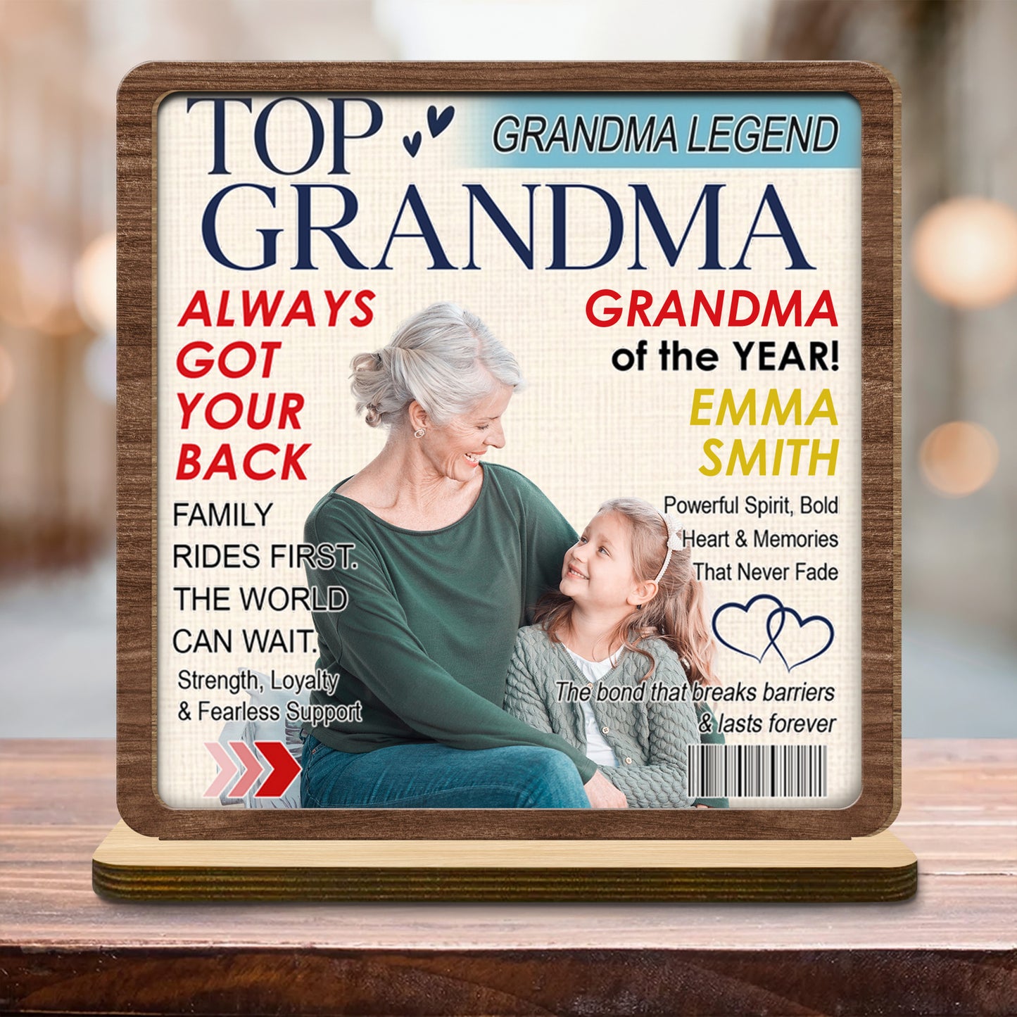 Top Grandma Legend, Grandma Of The Year, Grandmother With Grandchild