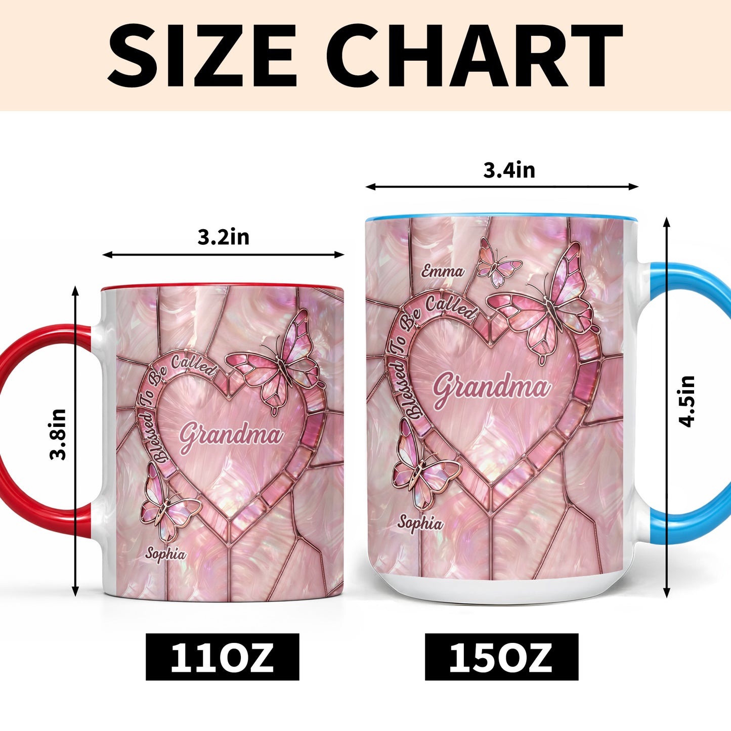 Blessed To Be Called Grandma, Butterflies And Heart