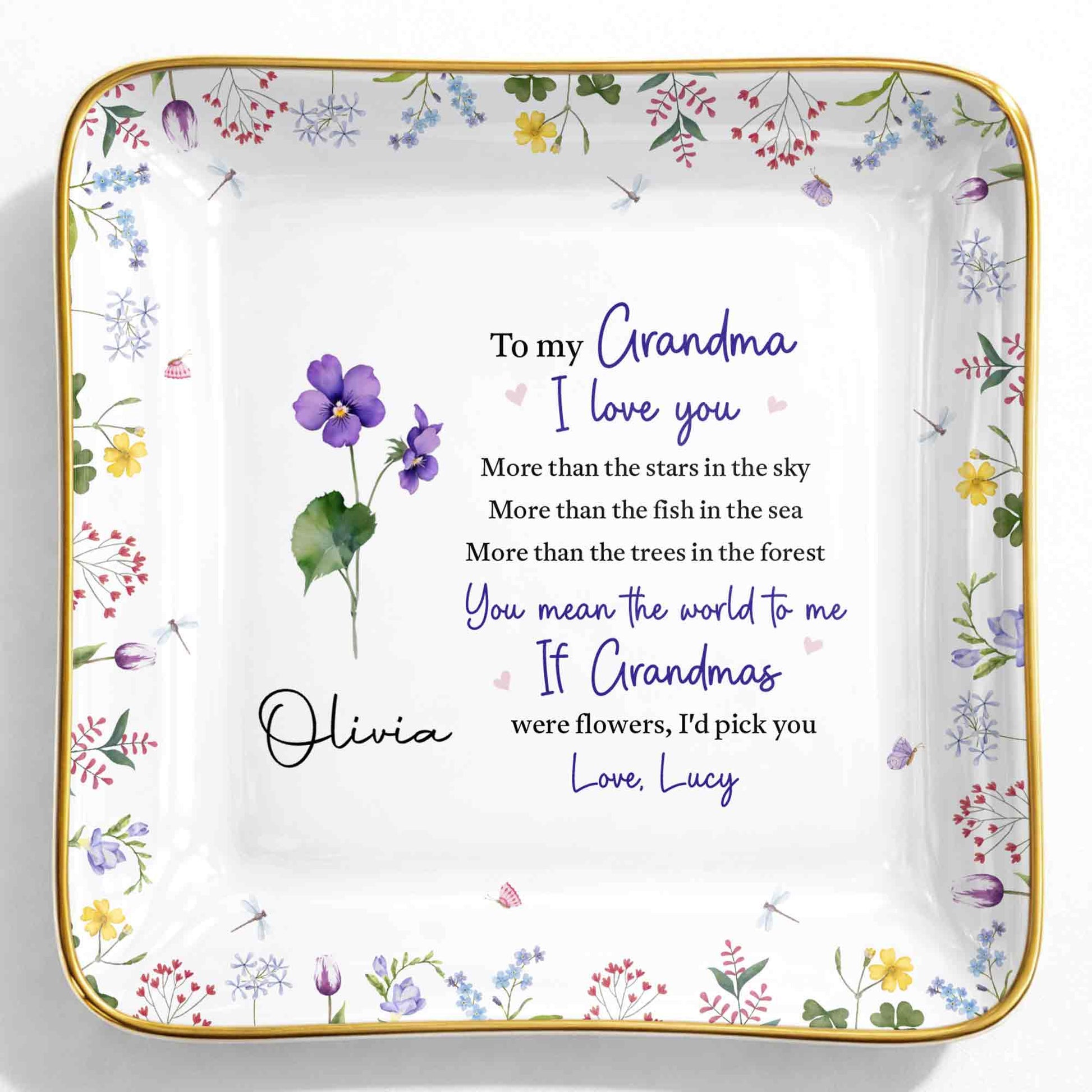 To My Grandma, I Love You, Flower Design