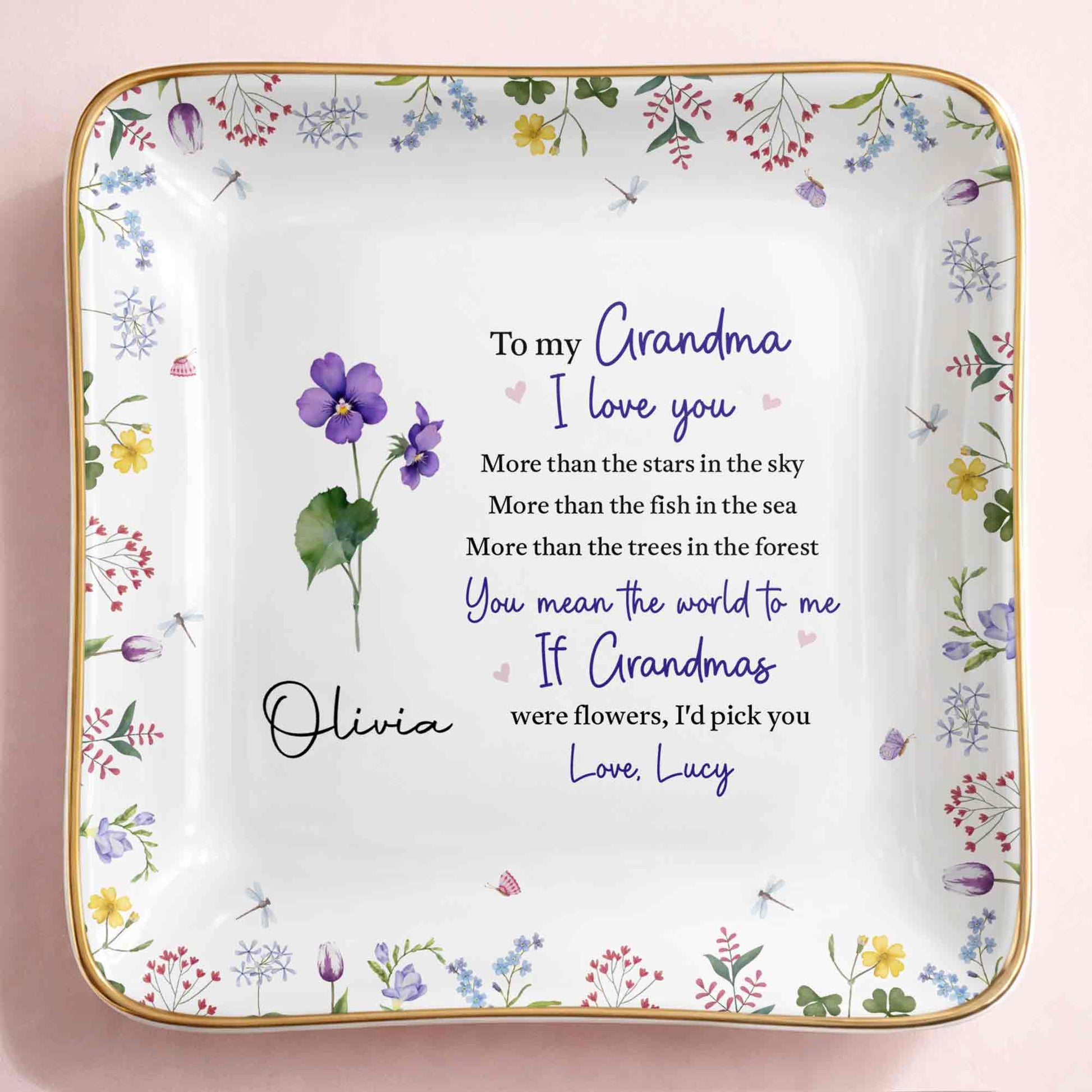 To My Grandma, I Love You, Flower Design