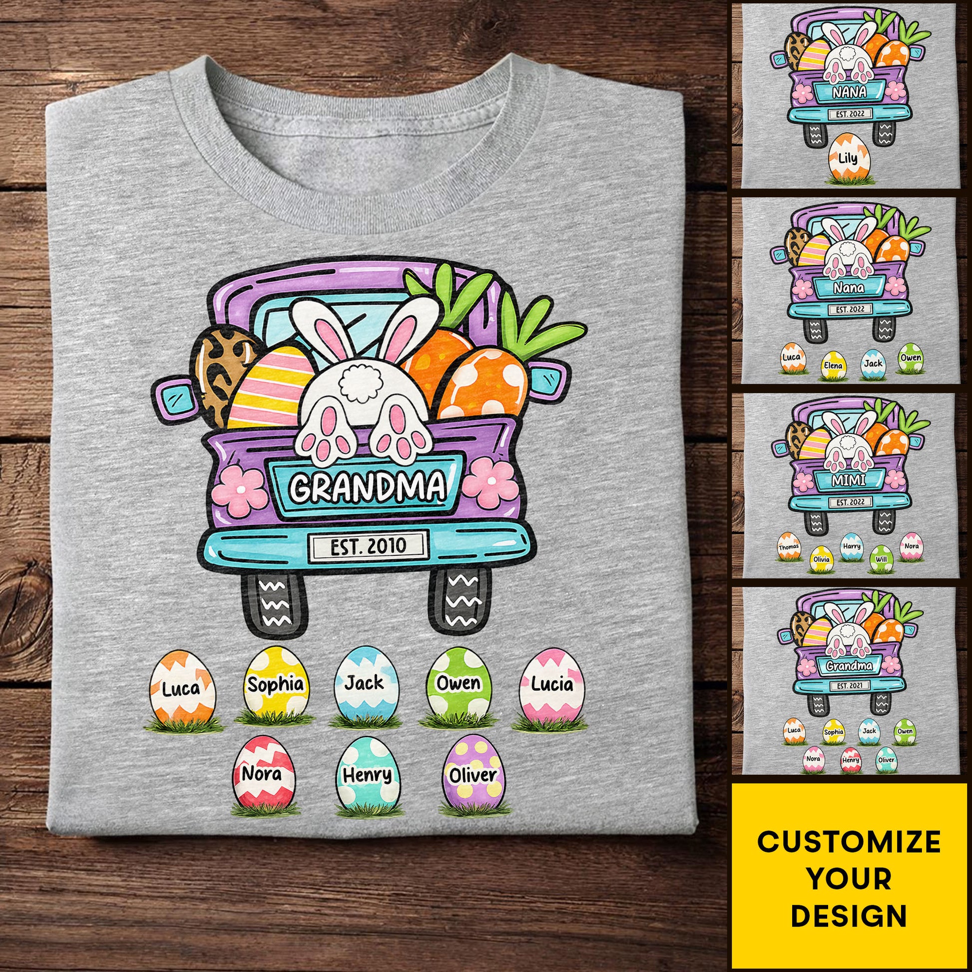 Grandma Est Truck With Easter Bunny Eggs And Carrots