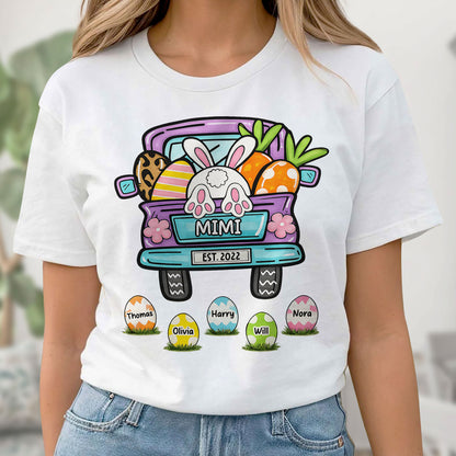 Grandma Est Truck With Easter Bunny Eggs And Carrots