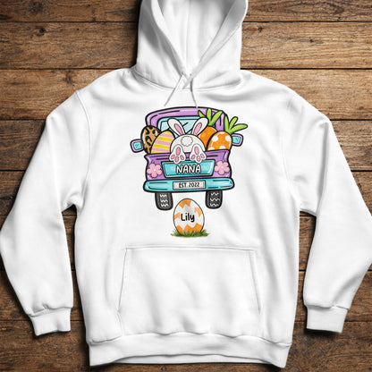 Grandma Est Truck With Easter Bunny Eggs And Carrots