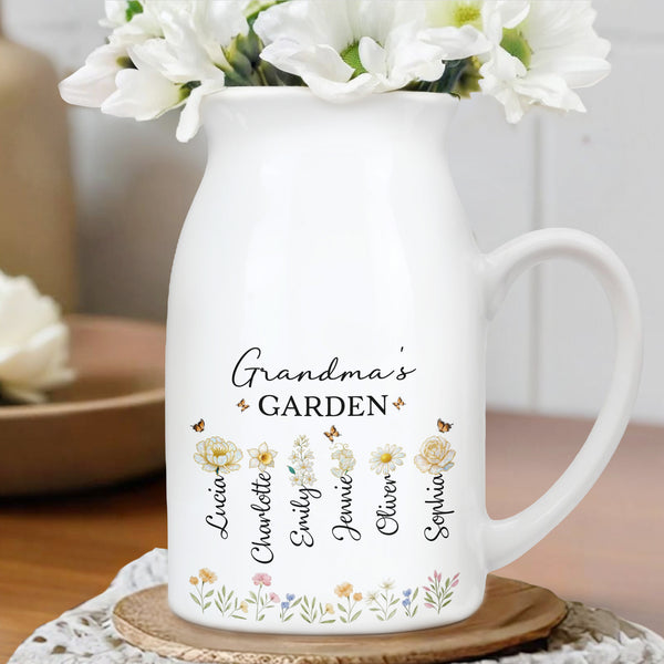 Grandma's Garden With Flowers And Bees