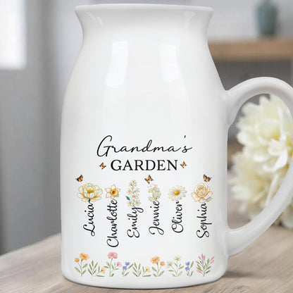 Grandma's Garden With Flowers And Bees