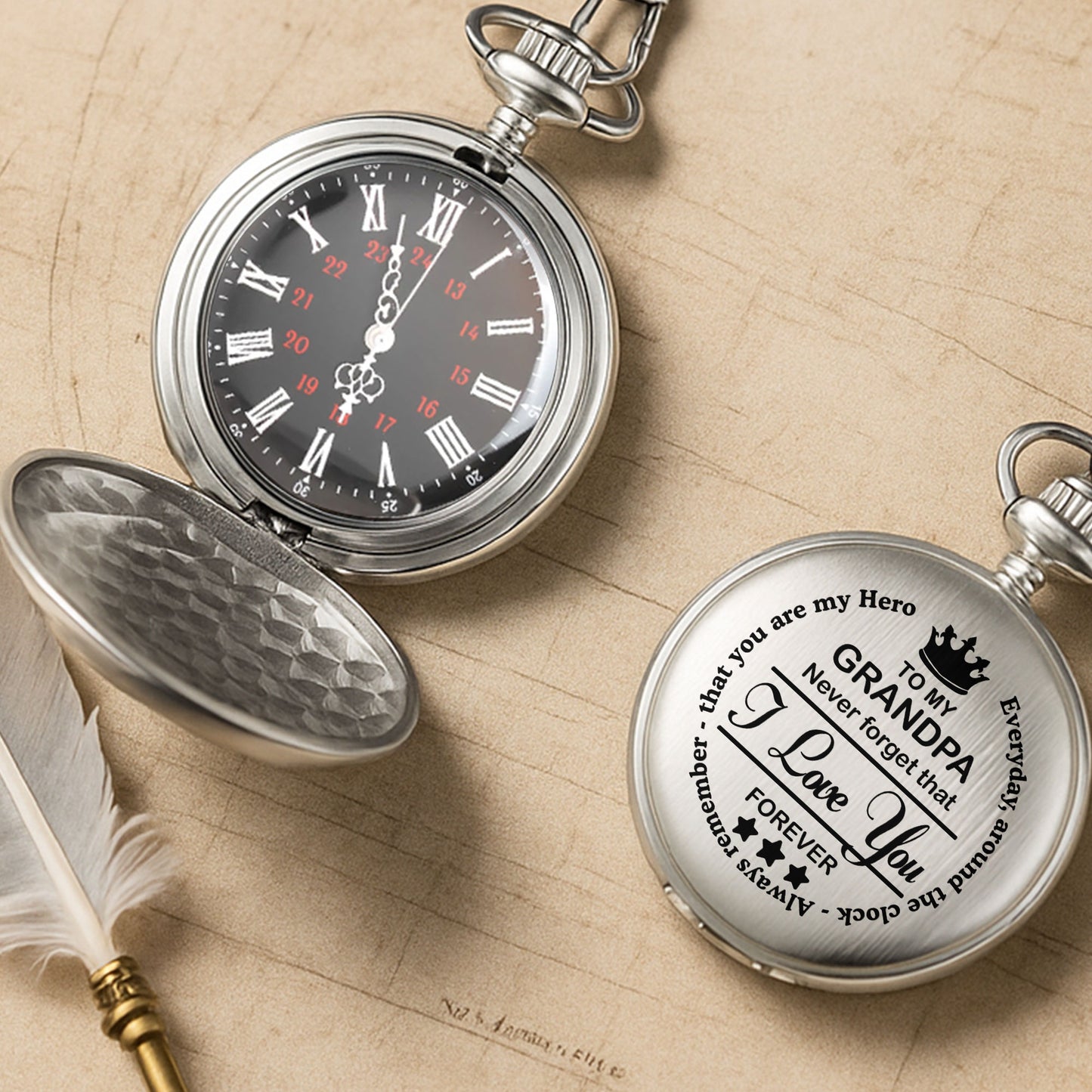 To My Grandpa, I Love You Forever With Crown And Stars