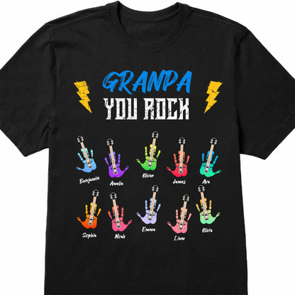 Grandpa You Rock - Personalized Custom Unisex T-shirt, Hoodie - GRP021_BBAS